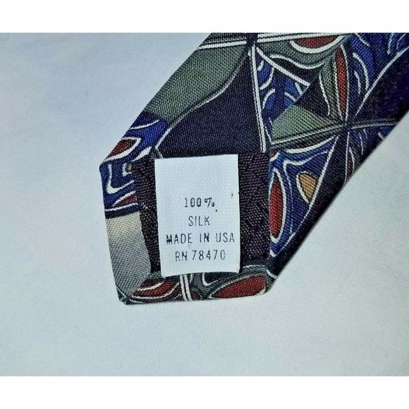 FOXX HAWKFIELD 100% Silk Necktie Silver Multicolor - Picture 4 of 5
